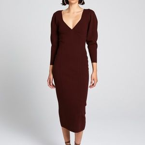 a.l.c. "giselle" bordeaux body-con knit dress XS